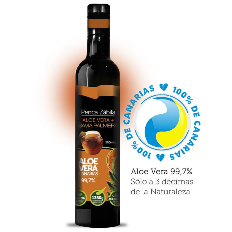 Aloe Vera + Miel Palma de Canarias Penca Zabila - 500 ml - 99,7%