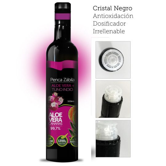 Aloe Vera Saft + Tuno Indio Penca Zabila 500 ml - 99.7 % 4 - Penca Zábila 