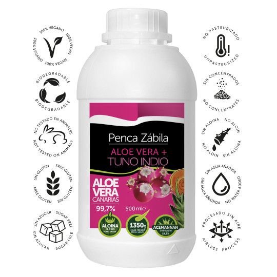 Aloe Vera + Canarian Tuno Prickly Pear 99.7% 500 ml 2 - Penca Zábila 