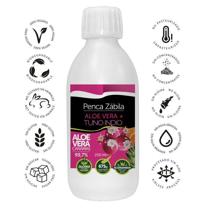 Aloe + Tuno Rot Kaktusfeigen Saft Penca Zabila 250ml 2 - Penca Zábila 