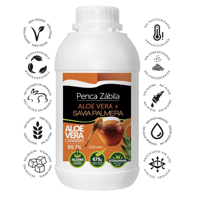 Aloe Vera Saft + Palm Honig Penca Zabila 500ml 99.7 % 2 - Penca Zábila