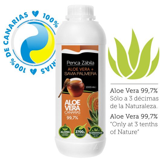 Natural Aloe Vera + Palm Honey Penca Zabila 1000 ml 99,7%