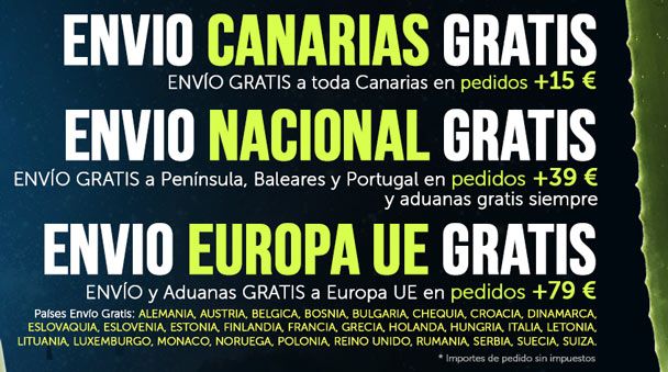 Envío, Aduanas y Seguro Gratis